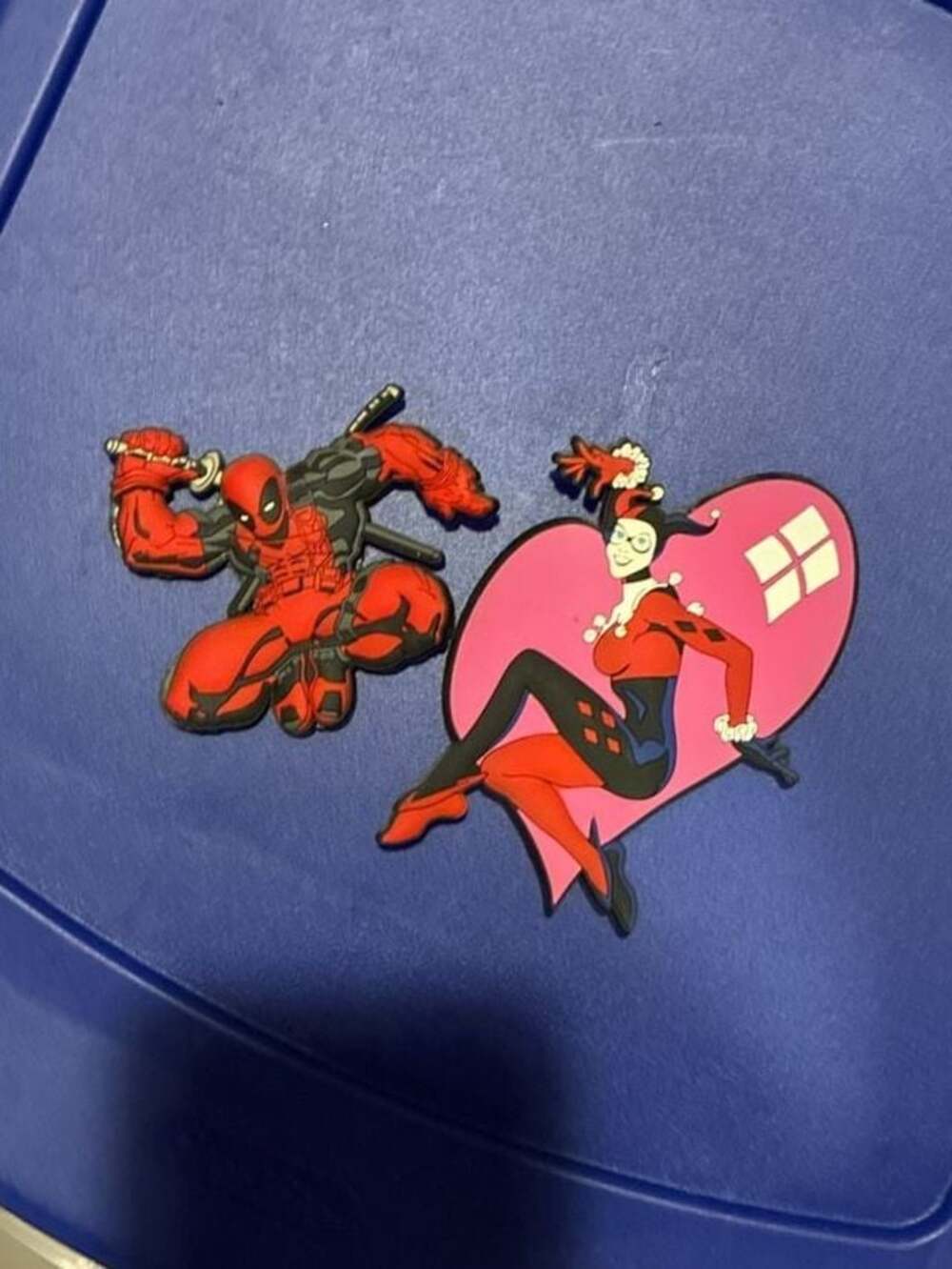 Mega Magnets Deadpool and Harley Quinn Character Rubber Magnets Set